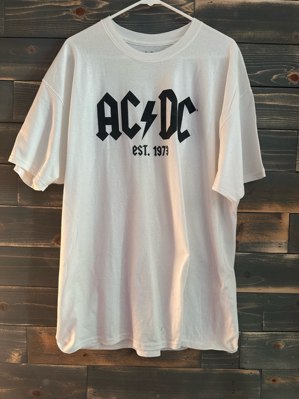 AC/DC White and Black Logo Short Sleeve Band Tee